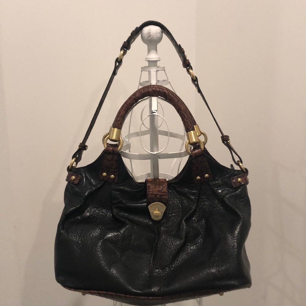 Black and brown Brahmin satchel